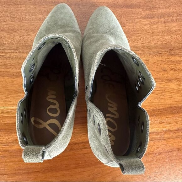 Sam Edelman Olive Green / Grey Suede Ankle Bootie, 7.5 - Picture 6 of 8